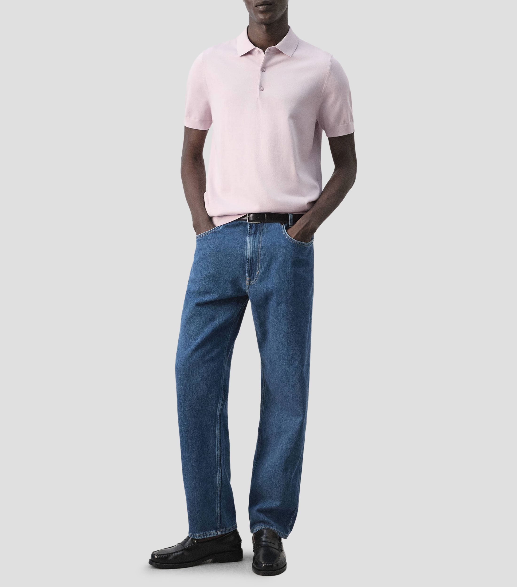 Playera tipo polo manga corta lisa Hombre